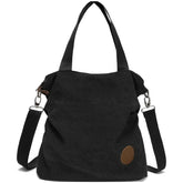 Myhozee Women Canvas Shoulder Bag,Ladies Handbag Vintage Crossbody bags Top Handle Shopping Hobo Bag Beach multifunction Bags for Shopping Travel School (Black)